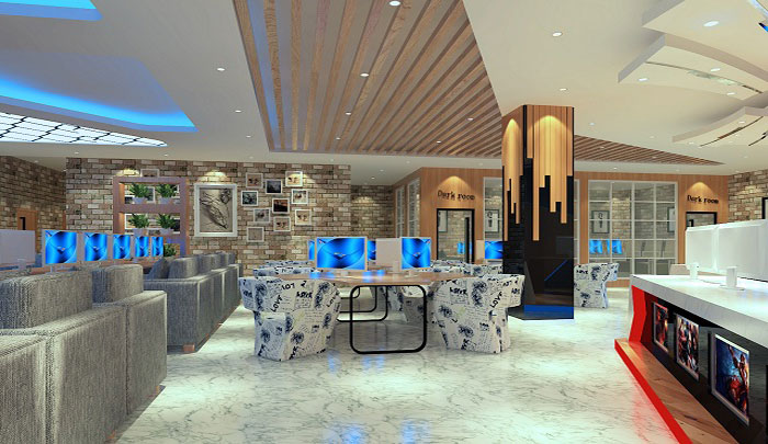 杭州網咖對戰A區域裝修設計效果圖