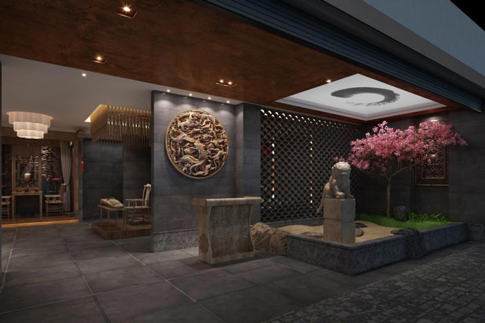 古樸茶樓茶室裝修設計案例效果圖