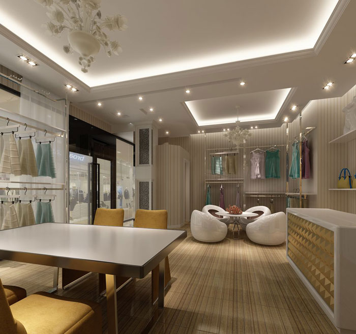 100平方女裝專賣店休息區域裝修設計案例效果圖