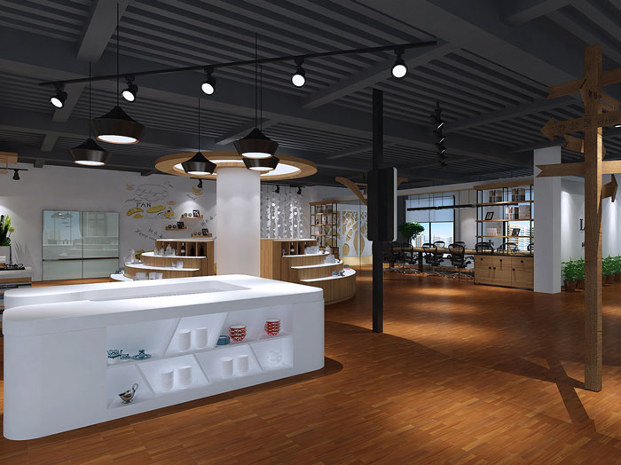 甜點展廳前臺區(qū)域裝修設(shè)計案例效果圖