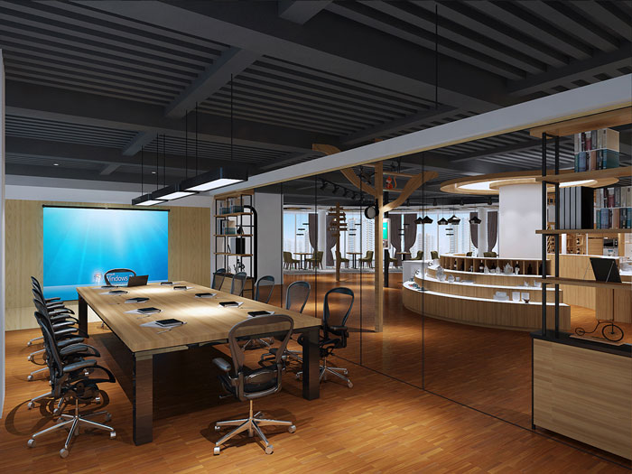 甜點展廳辦公區(qū)域裝修設(shè)計案例效果圖