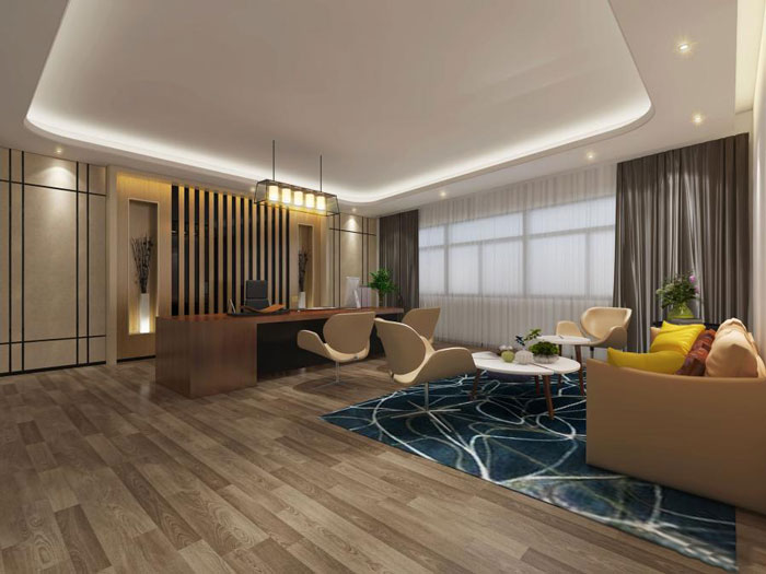 教育設備公司董事長辦公室裝修設計效果圖