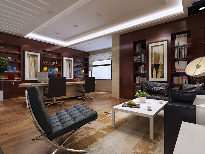 互聯網公司總經理辦公室裝修設計效果圖