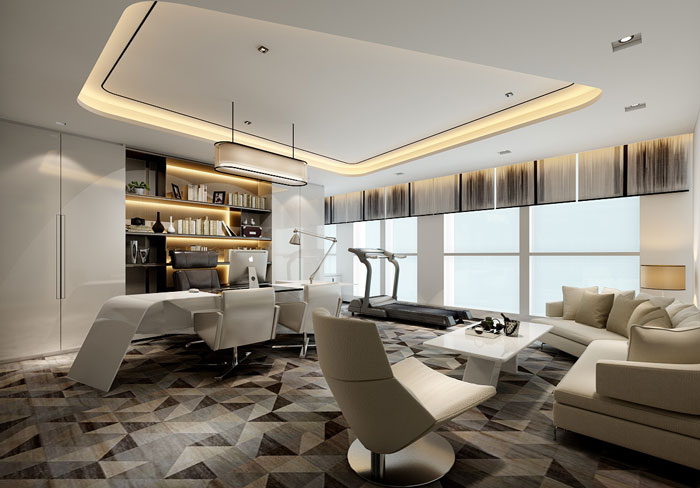 辦公室總部總經理辦公室裝修設計效果圖