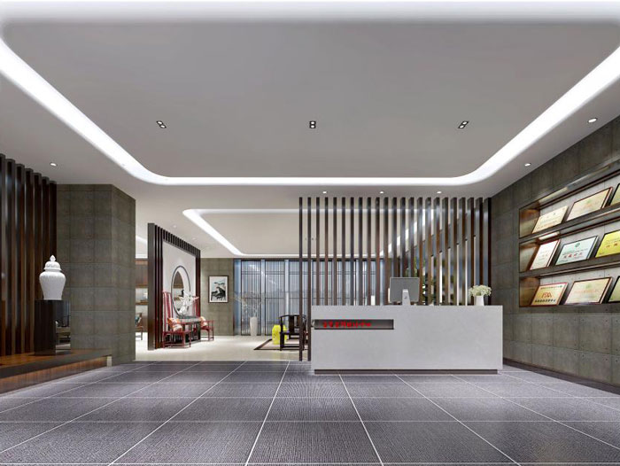 杭州余杭辦公室前臺裝修設計效果圖