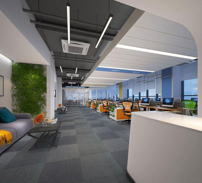 現代風格辦公室辦公區裝修設計效果圖