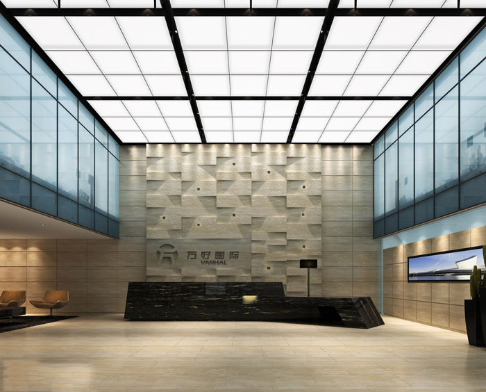 企業(yè)寫(xiě)字樓辦公室大廳裝修設(shè)計(jì)效果圖