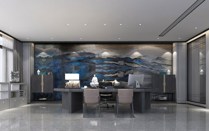 禪意經理辦公室裝修設計效果圖