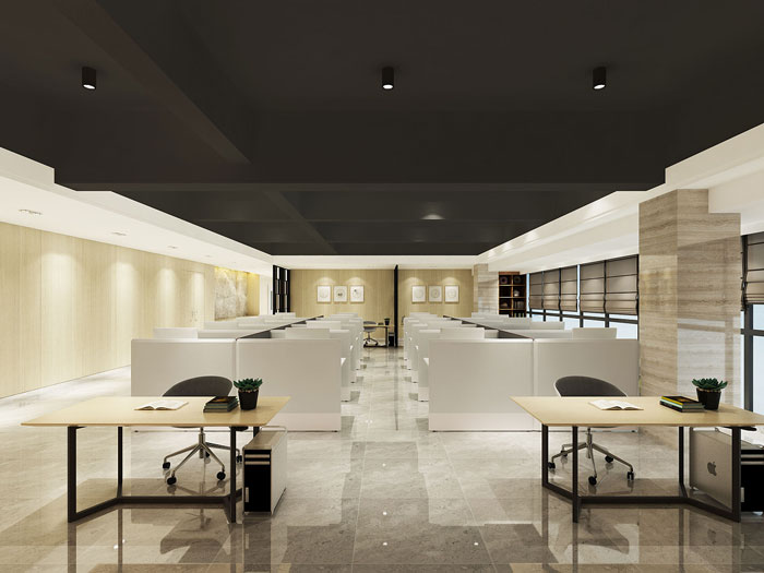 現代中式辦公室辦公區裝修效果圖