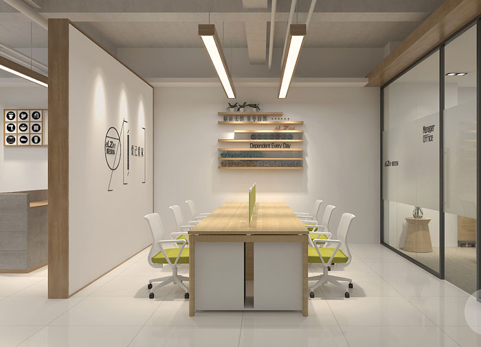 日式辦公室辦公區(qū)裝修設計效果圖