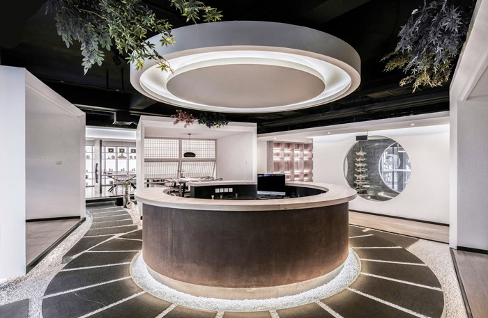 茶業公司辦公室前臺裝修設計方案