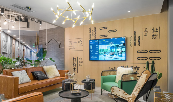 干凈清爽辦公室交流區裝修設計效果圖