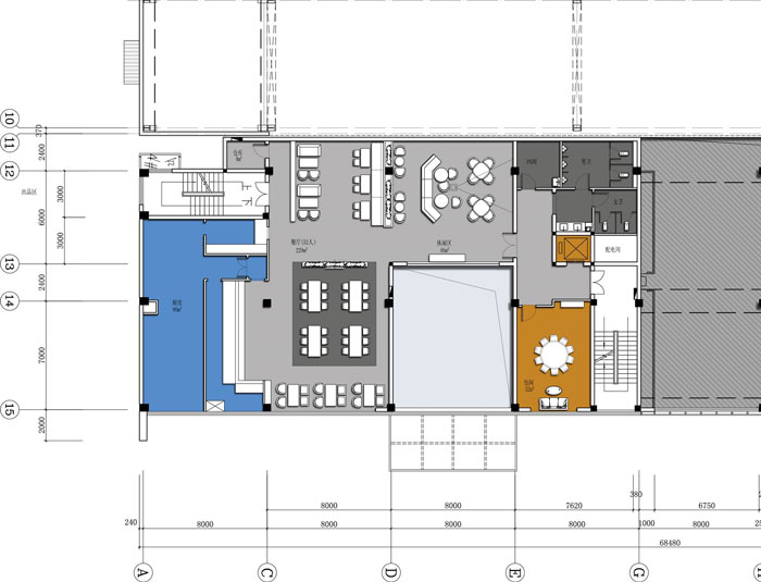 杭州智能廠房辦公樓二層平面方案