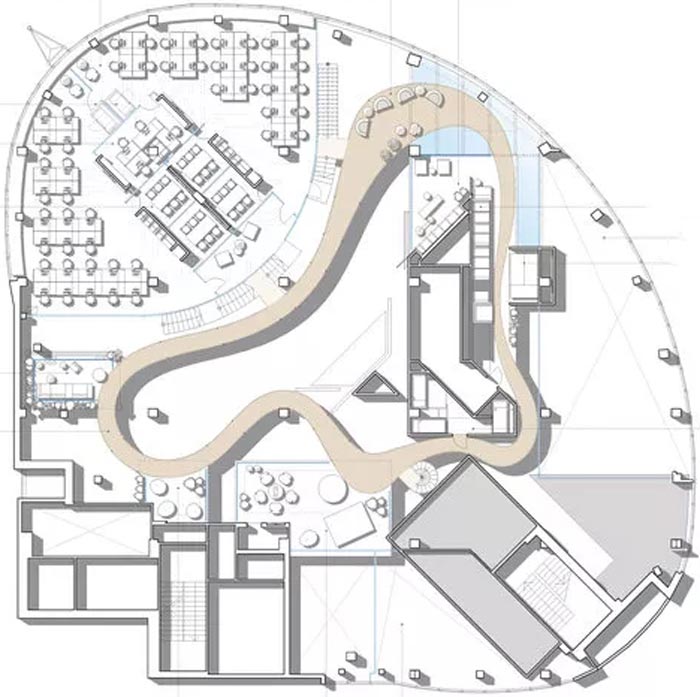 二(2)層辦公樓二層平面圖
